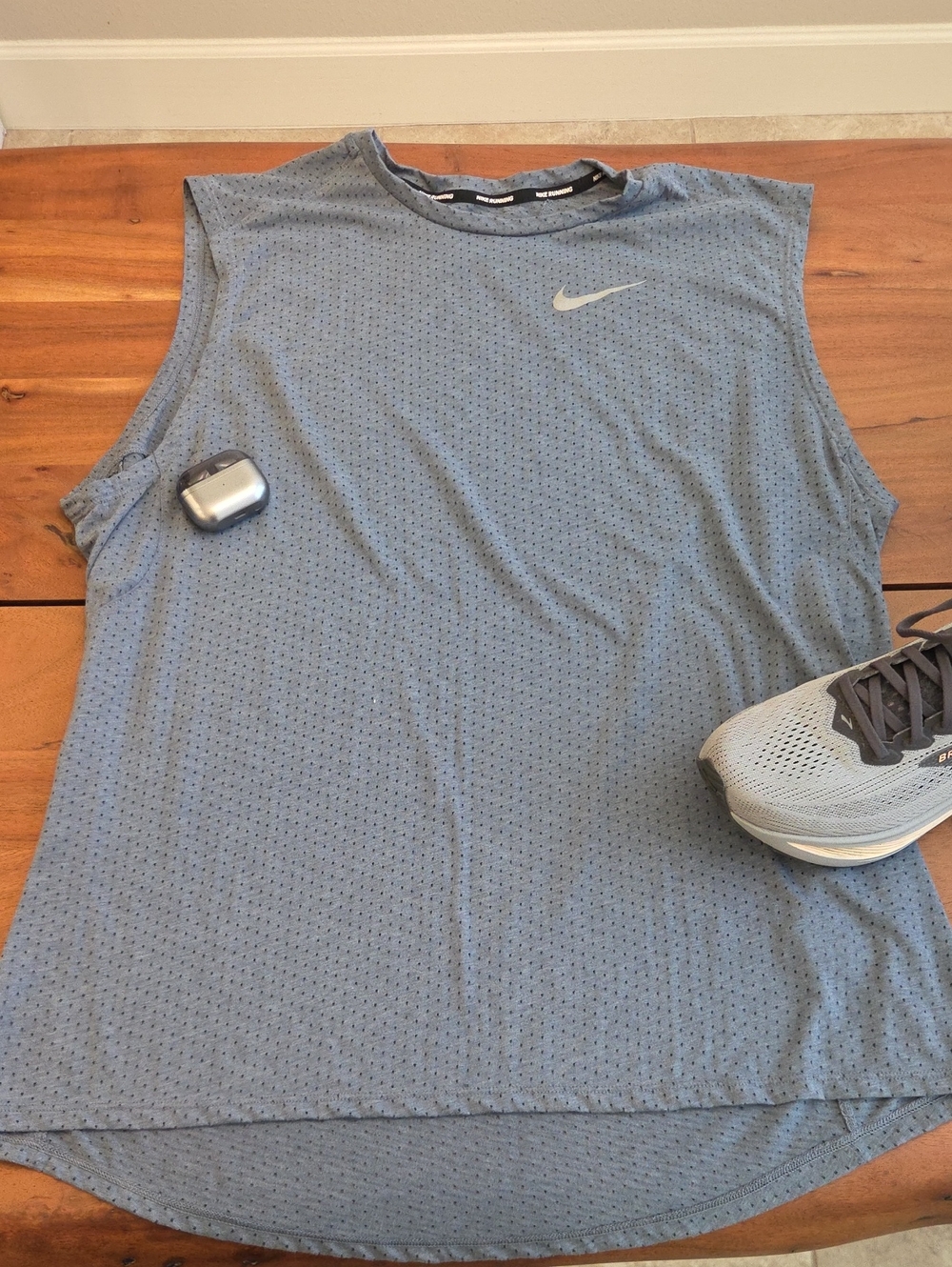 Nike Light Blue Perforated Sleeveless Training Tank
